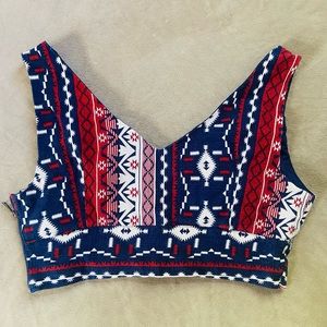 Cropped Aztec Print Tank Top